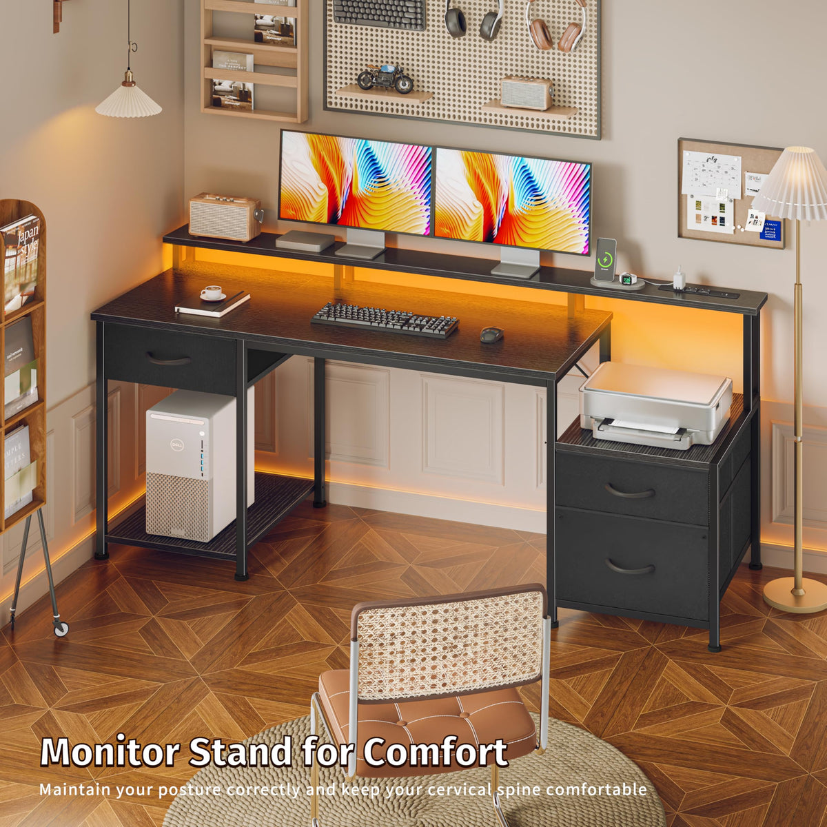 55" Computer Desk with File Drawer V378651