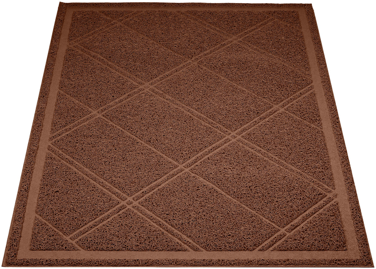 Less-Mess Cat Litter Box Mat 24" x 35" Brown I35366